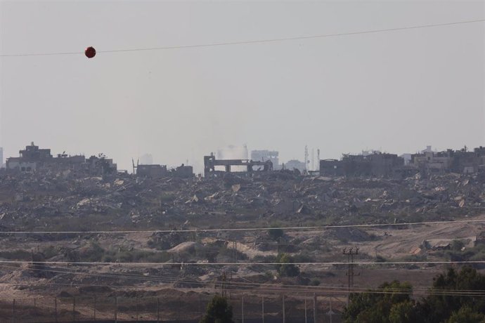 Buildings destroyed during the Israeli offensive against the Gaza Strip