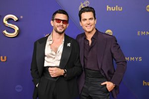 Jonathan Bailey and Matt Bomer at the 76th Primetime Emmy Awards held at the Peacock Theatre on September 15, 2024 in Los Angeles, California.