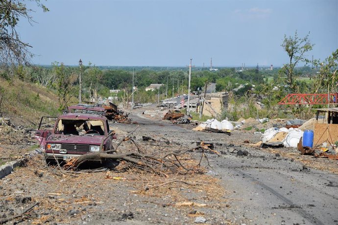 File - Material damage from fighting in Lisichansk, Luhansk Oblast, as part of Russia's invasion of Ukraine (file)