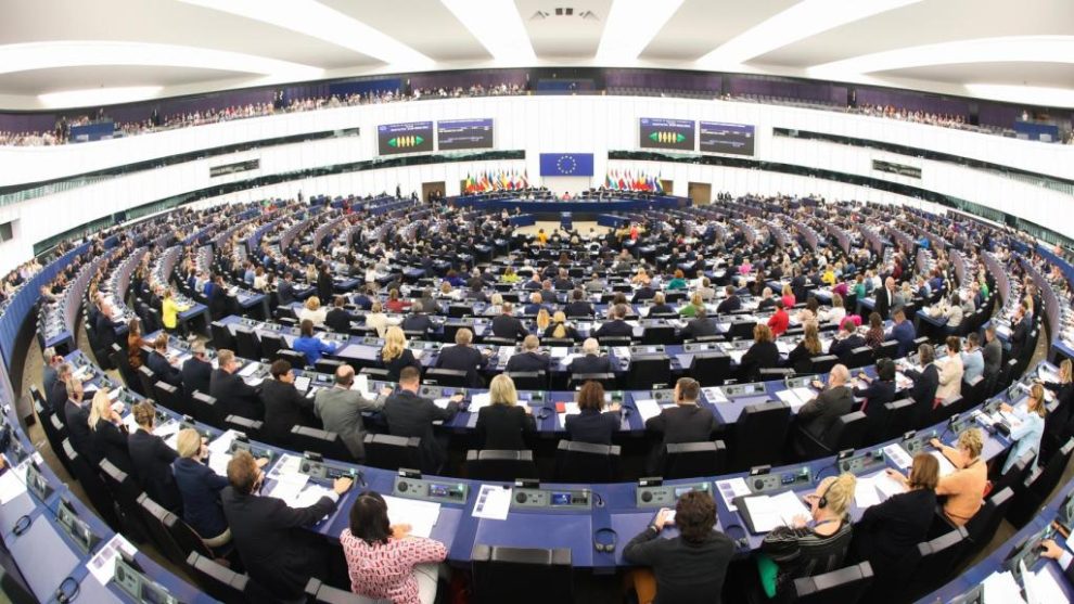 The European Parliament plenary session during the vote this Thursday in Strasbourg