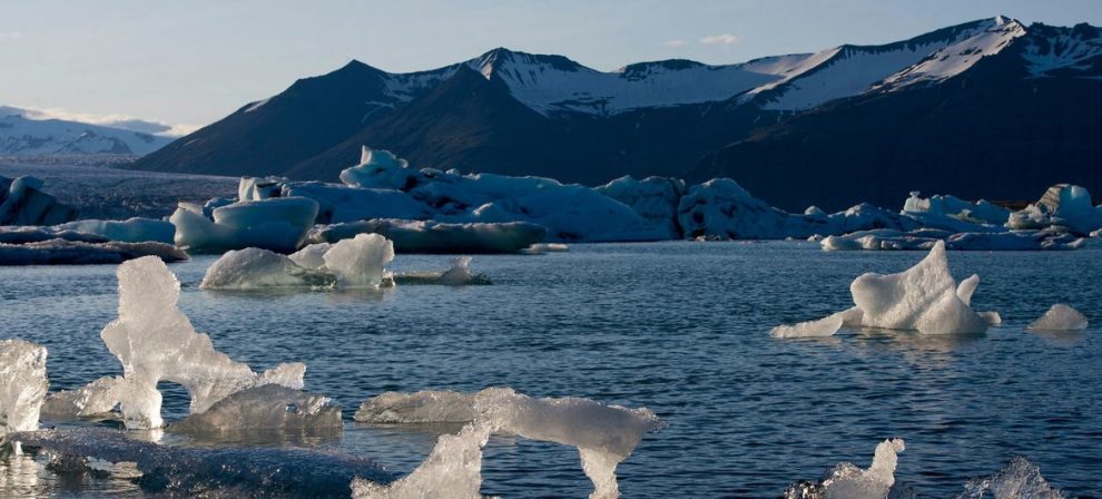 Jökulsárlón glacier lagoon in southeastern Iceland.