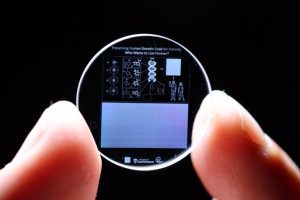 5D crystal memory preserves the human genome