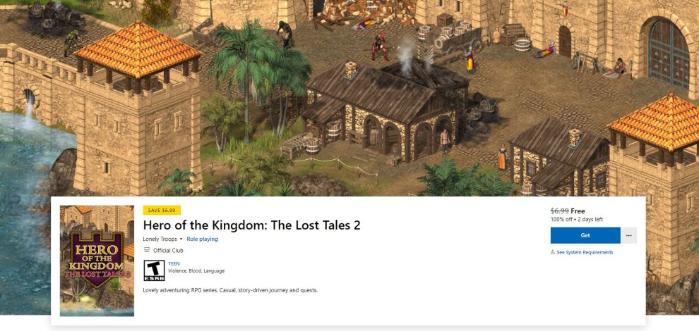 Hero of the Kingdom: The Lost Tales 2 is 100% off and free on PC