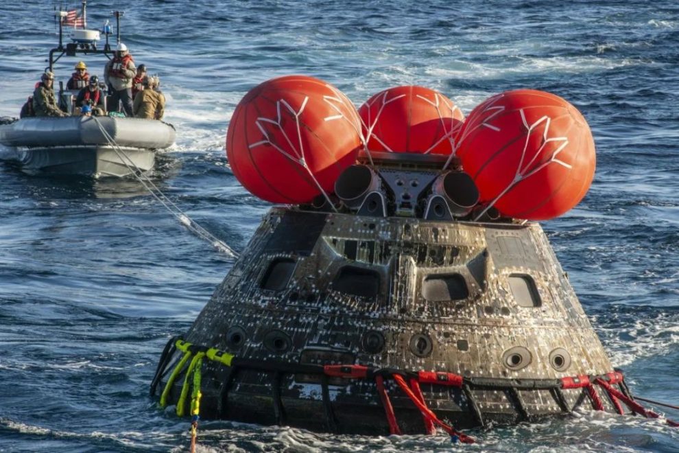 NASA's Orion spacecraft for the Artemis I mission was successfully recovered on Dec. 11, 2022, off the coast of Baja California. Credit: Regan Geeseman/NASA.