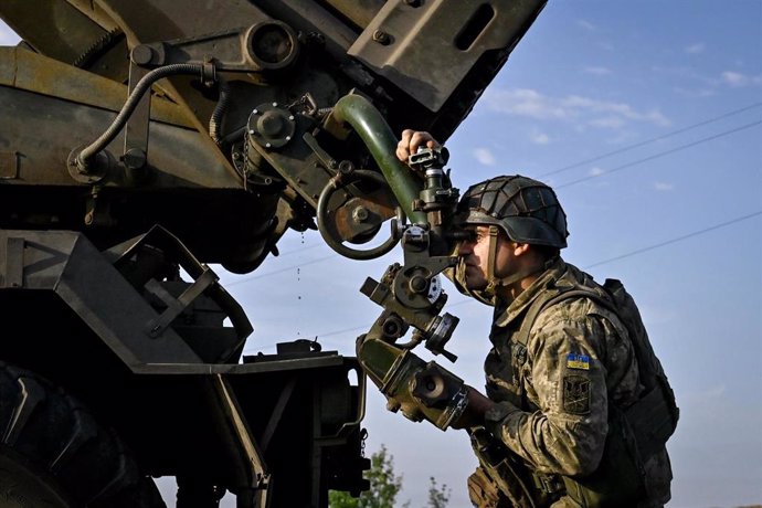 Archive image of fighting between Russia and Ukraine in Donetsk