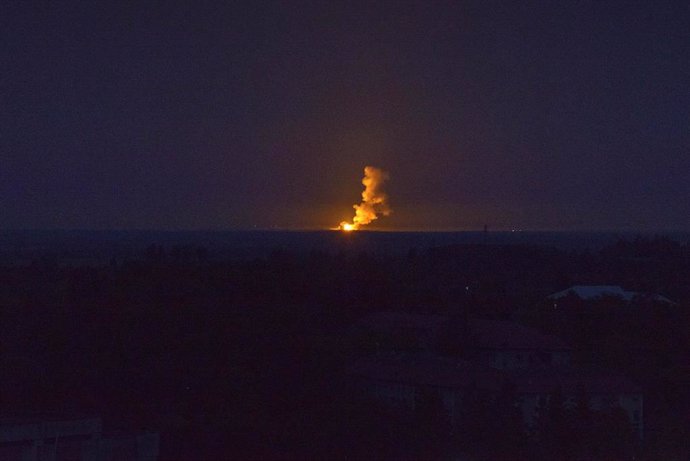 File - Archive image of an attack in the Ukraine war