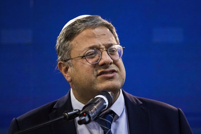 File - Itamar Ben Gvir, leader of the far-right Otzma Yehudit party and Israel's Minister of National Security (file)