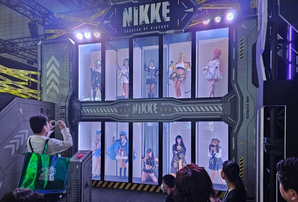 NIKKE's space at Tokyo Game Show 2024 was one of the busiest (image via GAMETOC)