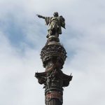 Statue of Christopher Columbus in Barcelona, ​​Spain.