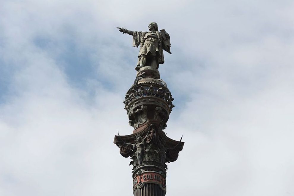 Statue of Christopher Columbus in Barcelona, ​​Spain.