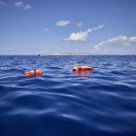 File - Some of the life jackets that the NGO Open Arms has delivered to 70 migrants traveling in a boat, on September 8, 2021, in the Mediterranean Sea, near Lampedusa, Sicily (Italy)