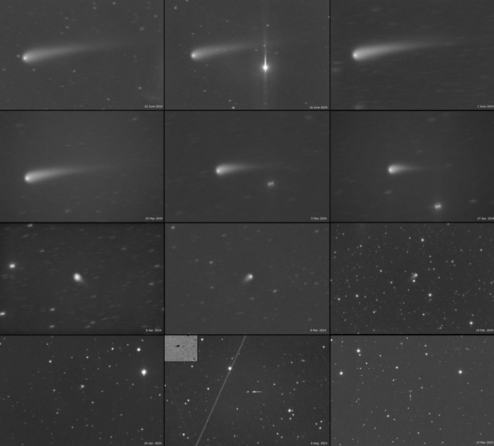 Italy's Virtual Telescope Project captured images of the comet between May 2023 and June 2024. Credit: Gianluca Masi/Virtual Telescope Project