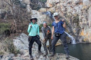 Nadja Drabon, right, with students David Madrigal Trejo and Öykü Mete during fieldwork in South Africa. Credit: Nadja Drabon/Harvard University