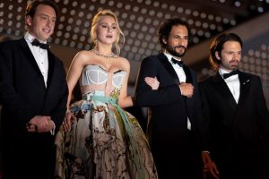 Sherman, "Apprentice" Actress Maria Bakalova, Abbasi and Stan at the Cannes premiere in May.