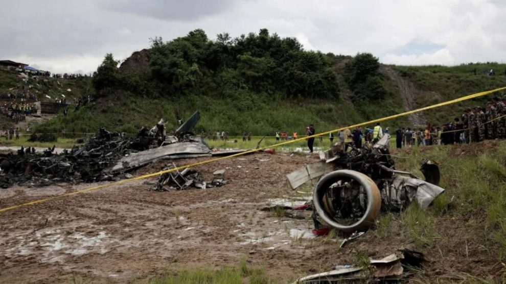 The Saurya Airlines plane caught fire at the airport in Kathmandu, Nepal, on July 24, 2024.