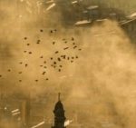 A flock of birds flies as smoke rises from the site of an Israeli airstrike in Dahiyeh, in the southern suburb of Beirut, Lebanon, Thursday, Oct. 24, 2024. (AP Photo/Bilal Hussein)