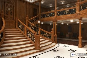 The replica of the cruise ship will have a large staircase, according to the plans seen in an animation. (Courtesy: Blue Star line).