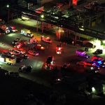 Emergency personnel respond to a chemical release in Deer Park, Texas, on Thursday, October 10.