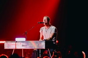 Coldplay's Chris Martin performs on stage during the 2024 iHeartRadio Music Festival in Las Vegas, Nevada, on September 21.