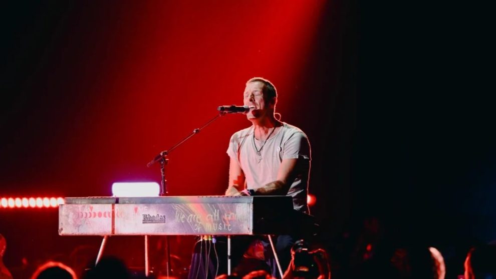 Coldplay's Chris Martin performs on stage during the 2024 iHeartRadio Music Festival in Las Vegas, Nevada, on September 21.