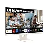 LG 27SR50F-W - Smart monitor, 27 Inch, IPS Screen, Full HD, webOS 23, 1920x1080, 16:9, Without Camera, ThinQ App, HDMI 2EA, White