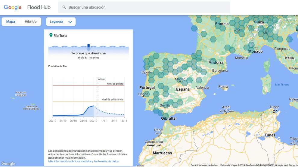 Flood Hub, the Google Maps that warns of floods and floods a week in advance