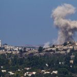 Smoke after a bombing on the border between Israel and Lebanon