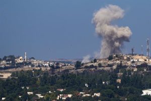 Smoke after a bombing on the border between Israel and Lebanon