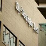 The Washington Post logo is displayed outside its offices on May 1, 2009 in Washington.