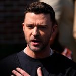 Justin Timberlake speaks to reporters after a court hearing, Friday, Sept. 13, 2024, in Sag Harbor, N.Y. (AP Photo/Pamela Smith)(AP)