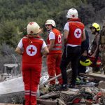 Lebanese Red Cross teams in the area of ​​an Israeli Defense Forces (IDF) attack