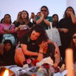 BUENOS AIRES, ARGENTINA - OCTOBER 17: Fans of Liam Payne gather around candles in front of the Obelisk on October 17, 2024 in Buenos Aires, Argentina. According to the Buenos Aires police department, Payne fell from a third-floor hotel room balcony in Palermo, a famous neighborhood in Buenos Aires. Fans around the city gather to pay tribute to the former member of boy band One Direction. (Photo by Marcos Brindicci/Getty Images)