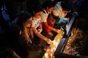 Fans place candles outside the hotel where former One Direction member Liam Payne was found dead, in Buenos Aires, Argentina, on Wednesday.