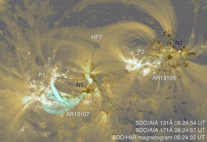 Observations of active regions associated with the flare.