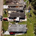 The path of destruction of a tornado in the area near Brandi Clarke's home.