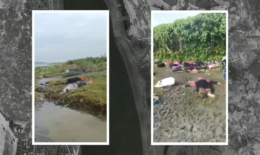 Images verified by  show the aftermath of an attack on the western edge of Maungdaw district, in the Myo Ma neighborhood.