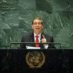 The Minister of Foreign Affairs of Cuba, Bruno Rodríguez Parrilla, in his participation prior to the General Assembly vote against the United States embargo on his country.