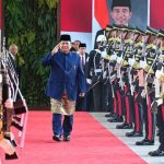 JAKARTA, Oct. 20, 2024 -- Indonesian President Prabowo Subianto arrives at the parliament building to attend the presidential inauguration ceremony in Jakarta, Indonesia, Oct. 20, 2024. Indonesia's former army general, Prabowo Subianto, was sworn in as