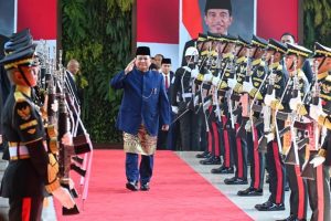 JAKARTA, Oct. 20, 2024 -- Indonesian President Prabowo Subianto arrives at the parliament building to attend the presidential inauguration ceremony in Jakarta, Indonesia, Oct. 20, 2024. Indonesia's former army general, Prabowo Subianto, was sworn in as