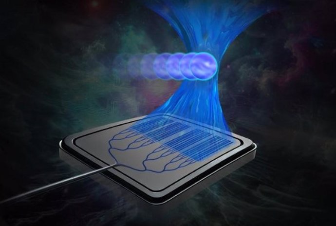 This "tractor beam" based chip, which uses an intensely focused beam of light to capture and manipulate biological particles without damaging cells, could help biologists study disease mechanisms.