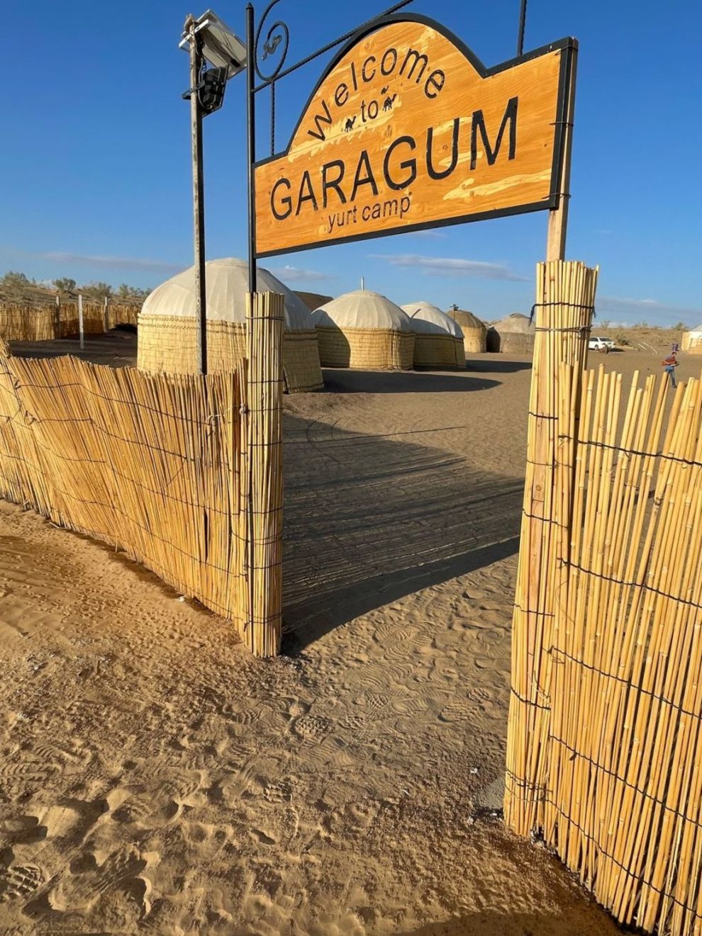 Garagum is one of three permanent camps located near the crater. Credit: Joe Yogerst