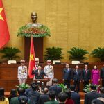 Luong Cuong of Vietnam is sworn in as president of Vietnam during the autumn opening session at the National Assembly in Hanoi on October 21, 2024.