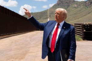 Donald Trump, on a visit to the southern border of the United States, in a file photograph