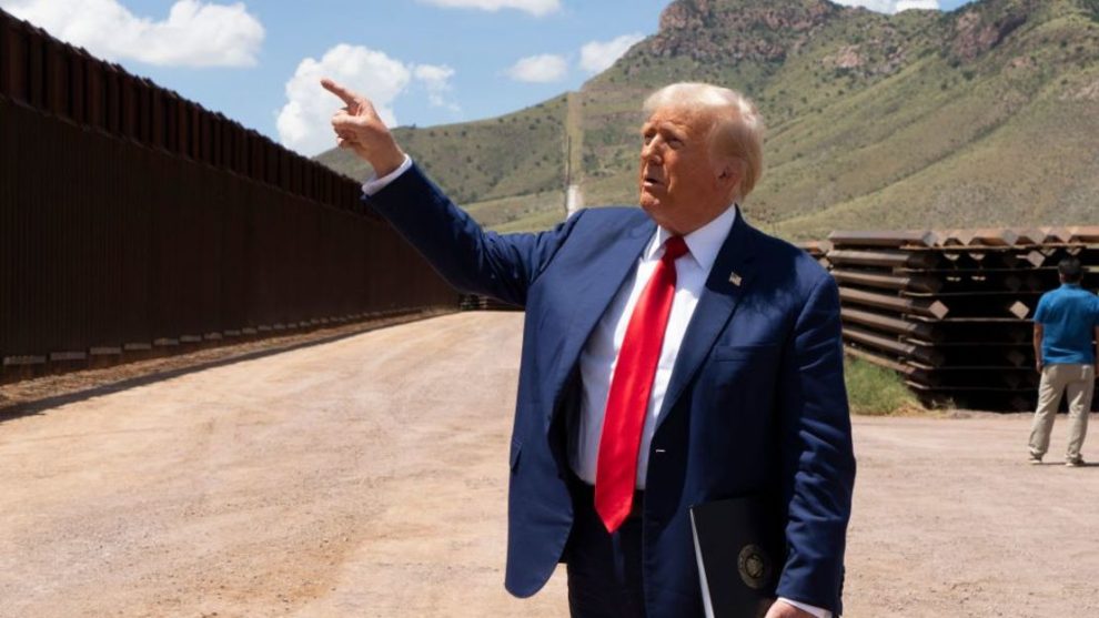 Donald Trump, on a visit to the southern border of the United States, in a file photograph