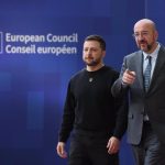 Volodymyr Zelensky, President of Ukraine, accompanied by Charles Michel, President of the European Council, in Brussels