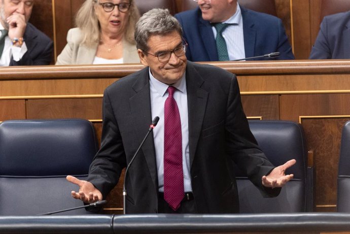 File - The Minister for Digital Transformation, José Luis Escrivá, speaks during a Government control session, in the Congress of Deputies, on June 26, 2024, in Madrid (Spain). The unique financing for Catalonia stars