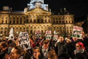 People take part in a pro-Palestinian demonstration at Dam Square in Amsterdam, Netherlands, on November 13.