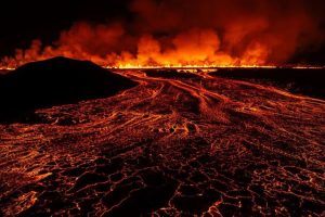 A new volcanic eruption that began on the Reykjanes Peninsula in Iceland on Wednesday, November 20, 2024.