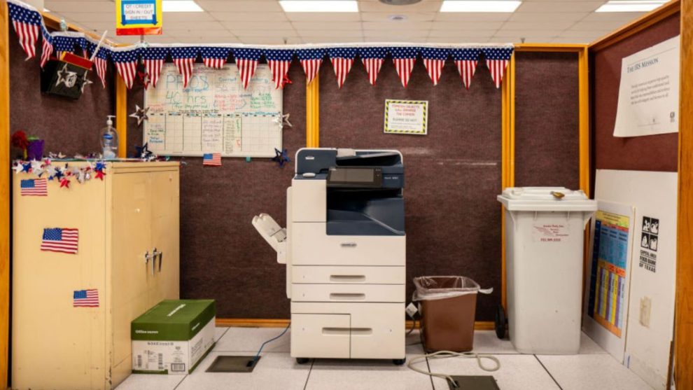 A printing station at the IRS processing facility on September 6, 2024 in Austin, Texas.