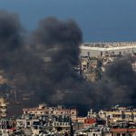 File image of a column of smoke after an Israeli attack against the south of Beirut, the capital of Lebanon.